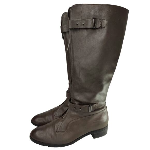 Gray Buckle riding boots by Circa JOAN & DAVID sz 8.5 - Picture 1 of 8